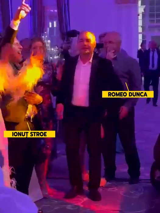 Sexuala parteneră a lui Romeo Dunca, apariție ca-n filmele pentru adulți la nunta lui Ionuț Stroe cu Andra Pleșa