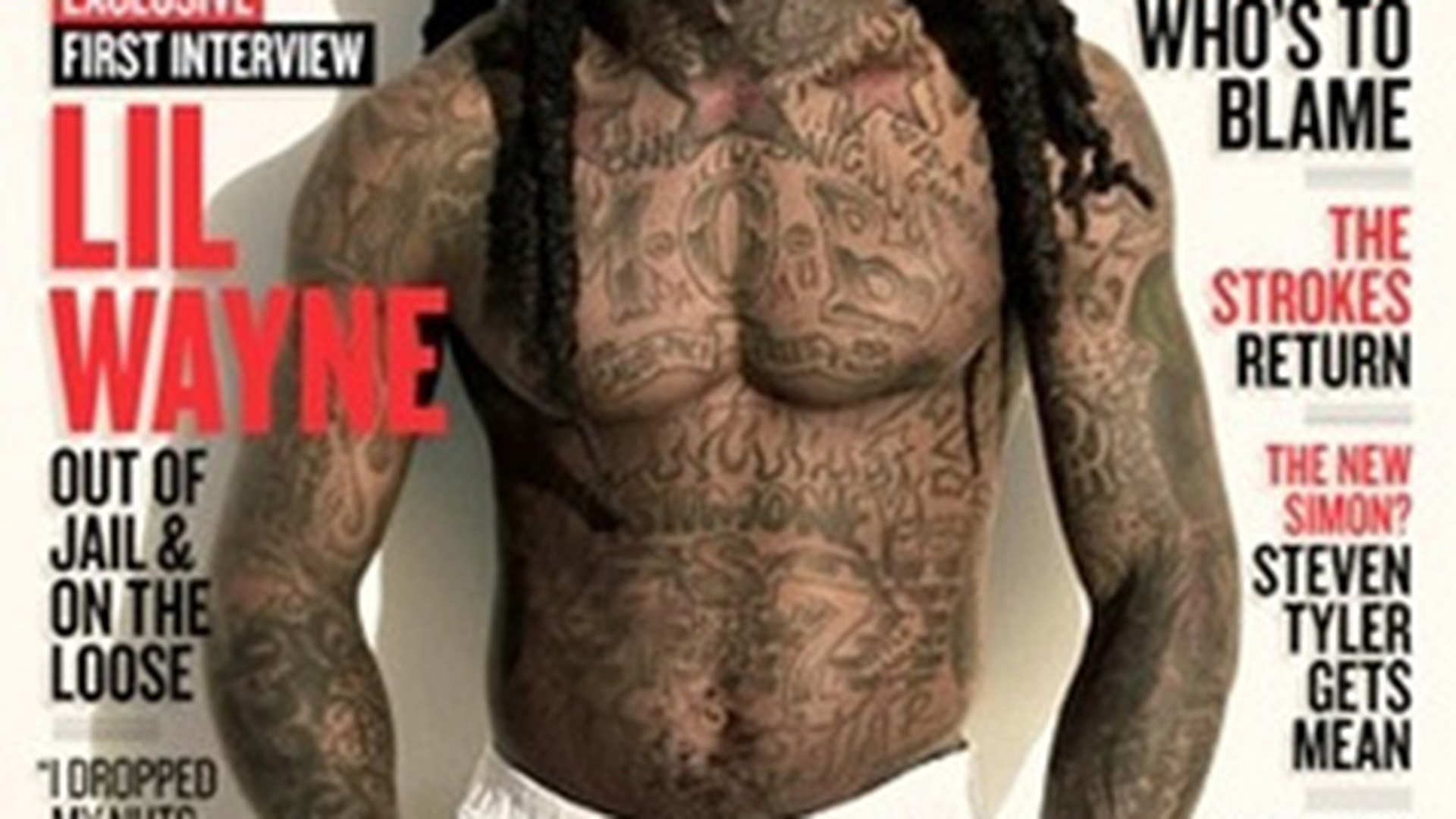 Lil Wayne cu tatuajele la vedere pe coperta unei reviste!