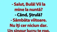 BANC | Salut, Bulă! Vii la mine la nuntă?