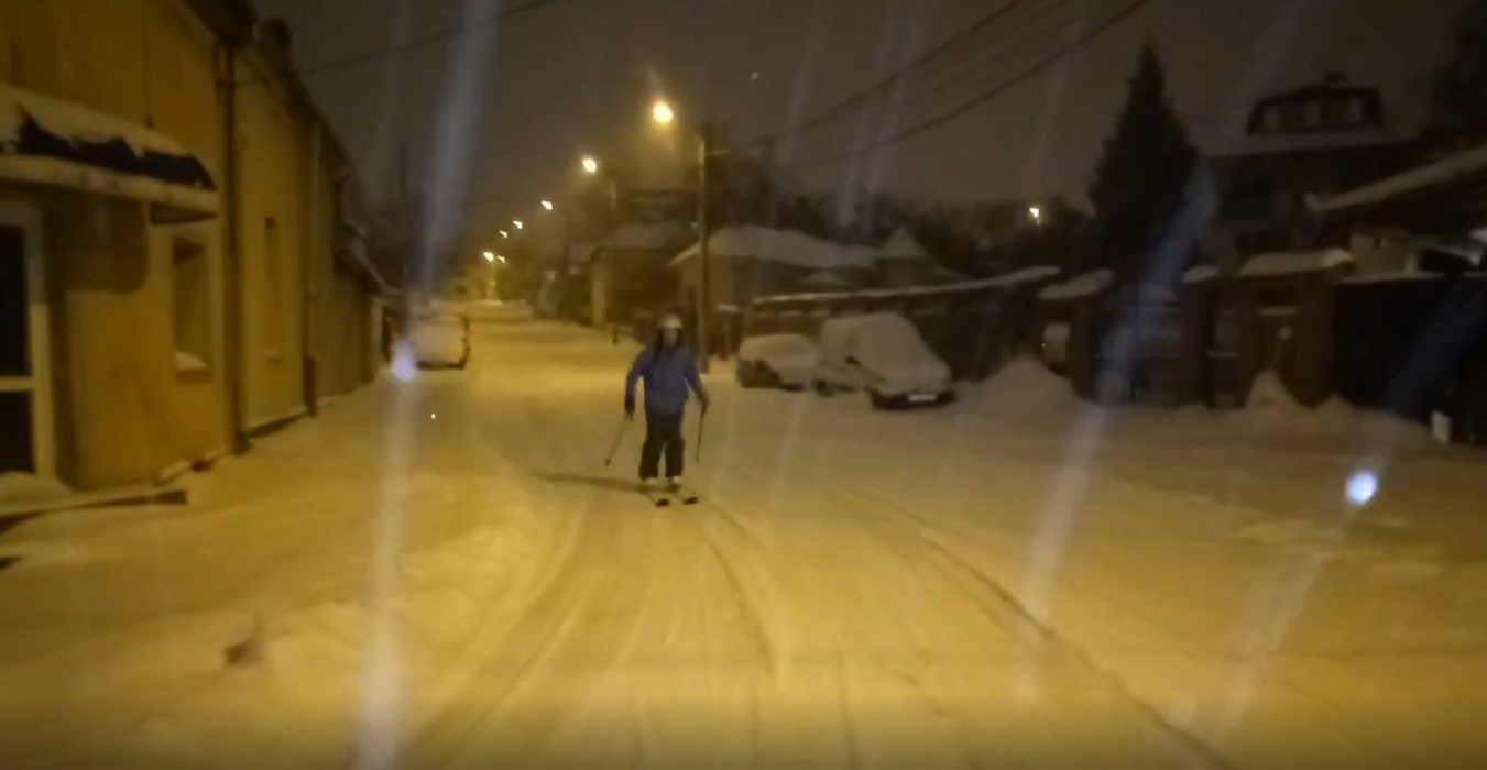 La schi, pe străzile din Craiova