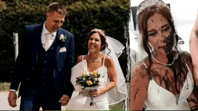 Cumnata i-a stricat cea mai frumoasă zi din viața ei. Mireasa s-a trezit stropită cu cerneală neagră chiar în fața altarului