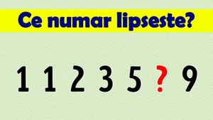 Test IQ exclusiv pentru genii | Ce număr lipsește în seria 1,1,2,3,5,?,9