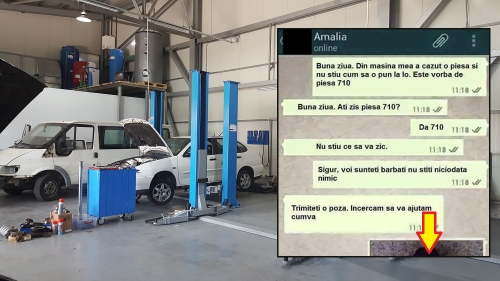 Discuție epică pe WhatsApp între o șoferiță “inteligentă” și reprezentatul unui service auto din Rahova: “Din mașina mea a căzut piesa 710”