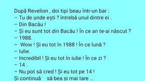 BANCUL ZILEI | După Revelion, doi tipi beau într-un bar: "Tu de unde ești?"