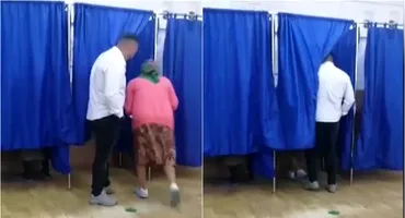 Fraudă la vot! A fost prins în timp ce intra în cabină cu alegătorii. VIDEO