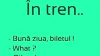 Bancul de weekend | În tren: Bună ziua, biletul!