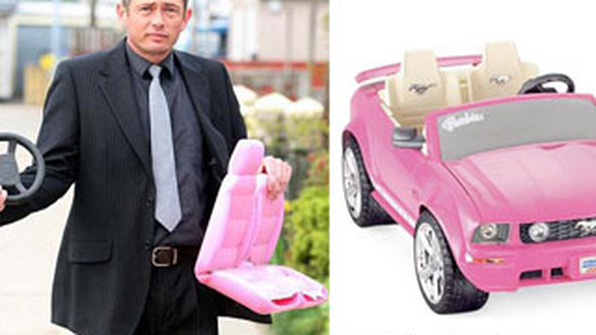 S-a urcat mort de beat la volan si a fost oprit de politie pentru ca sofa o masinuta Barbie!