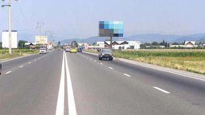 S-a întâmplat astăzi pe DN1! O maşină a Poliţiei Sibiu a ars în totalitate