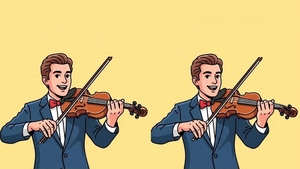 Test de perspicacitate | Identificați 3 diferențe între acești doi violoniști, în maximum 37 de secunde!