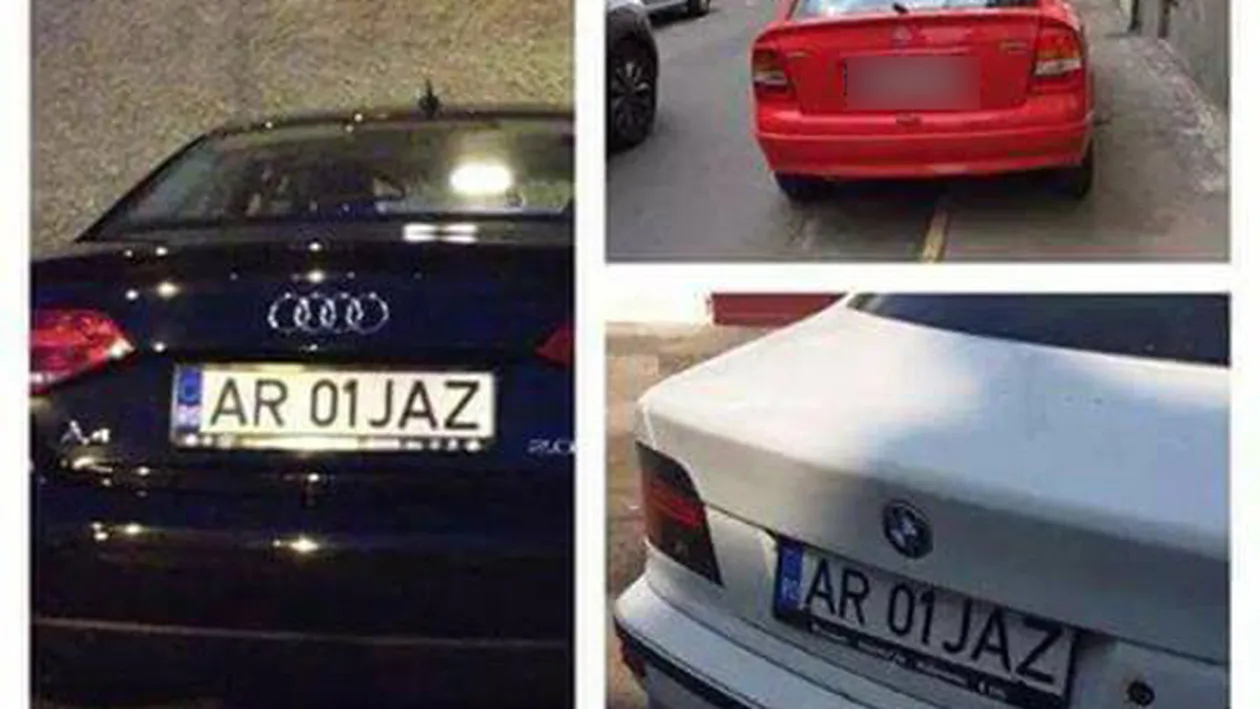 Aceste două maşini au acelaşi număr de înmatriculare, dar când vei vedea plăcuţa celei roşii te vei freca la ochi