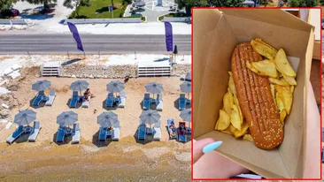 Un cuplu de turiști din Sibiu a plătit 100 de euro pentru 2 șezlonguri VIP în Thassos. Câți bani au dat românii noștri pe 4 hot dog și o porție de pizza