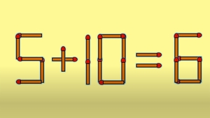 Test IQ cu chibrituri | Mutați un singur băț, pentru a corecta 5 + 10 = 6