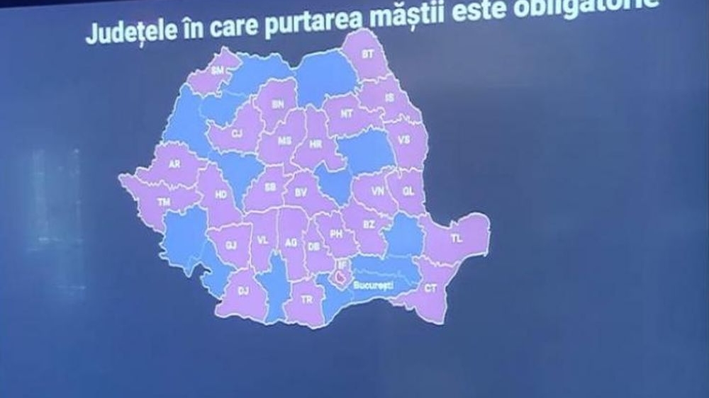 Masca este obligatorie în mai mult de jumătate dintre județe. Harta zonelor cu restricții