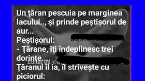 Bancul de weekend | Un țăran prinde peștișorul de aur