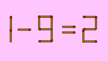 Test IQ exclusiv pentru genii | Corectați 1 - 9 = 2, mutând un singur chibrit