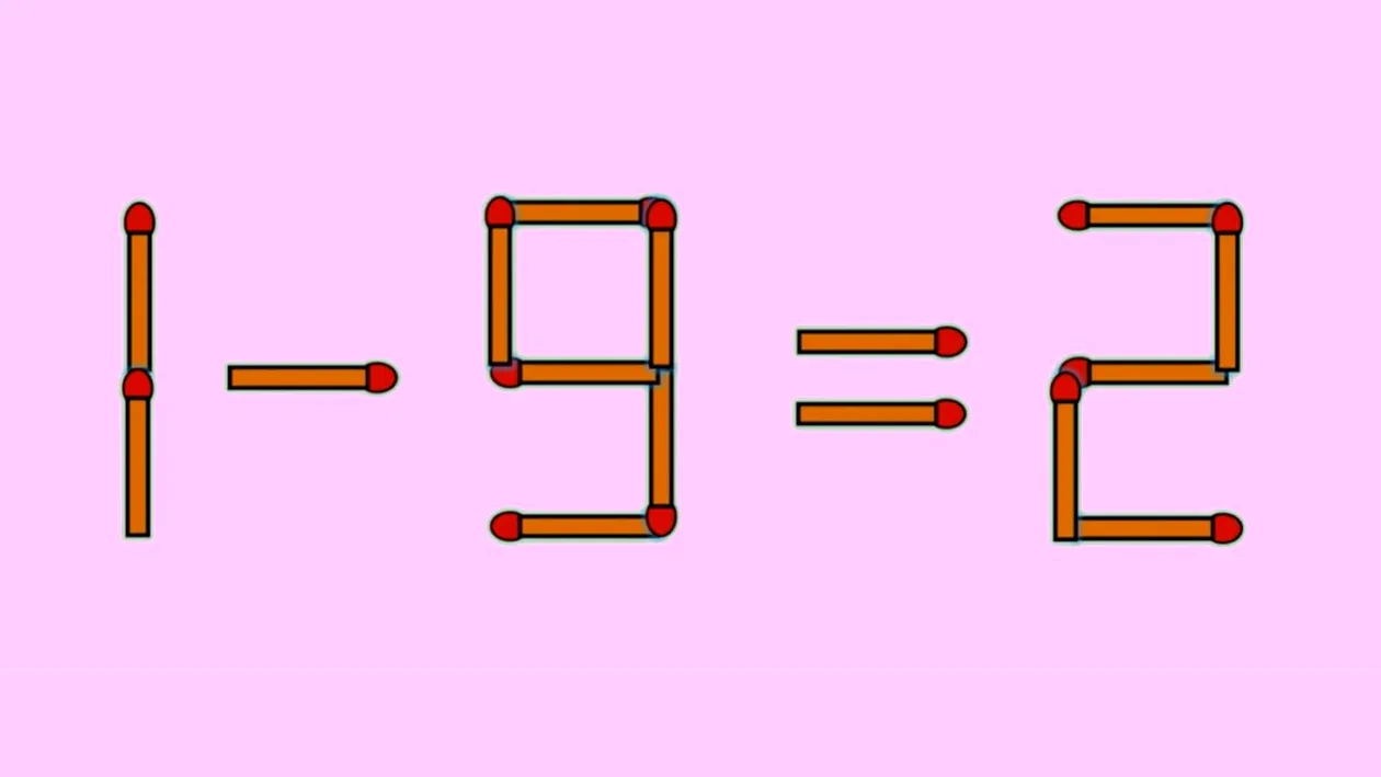 Test IQ exclusiv pentru genii | Corectați 1 - 9 = 2, mutând un singur chibrit