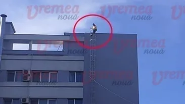 Tragicomedie în Bârlad, după ce un bărbat a amenințat că se aruncă de pe un hotel. Care a fost finalul poveștii