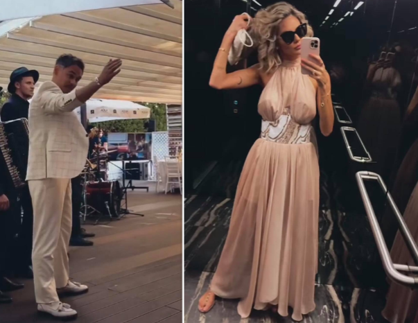 Ce ținută sexy a purtat iubita lui Răzvan Simion la cununia Gabrielei Prisăcariu cu Dani Oțil! Alintul folosit de prezentator pentru Daliana Răducan | FOTO