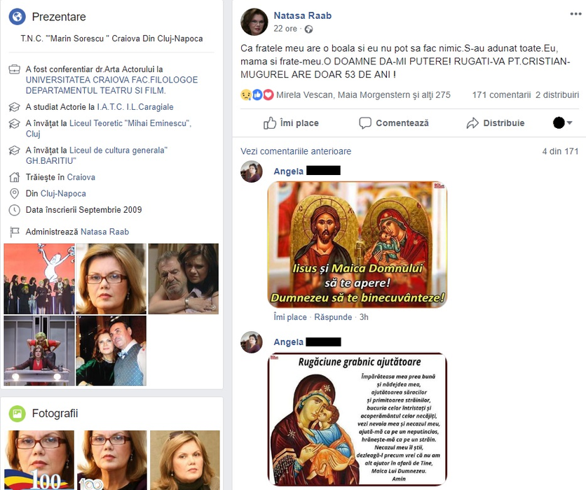 Natașa Raab, apel cutremurător după ce s-a luptat cu temutul cancer: “Am mari încercări, nu știu încotro s-o apuc. Doamne, dă-mi putere! Rugați-vă”