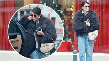 Simona Pătruleasa a ținut piept frigului „înfofolită” corespunzător. Nu renunță la tocuri, indiferent de sezon