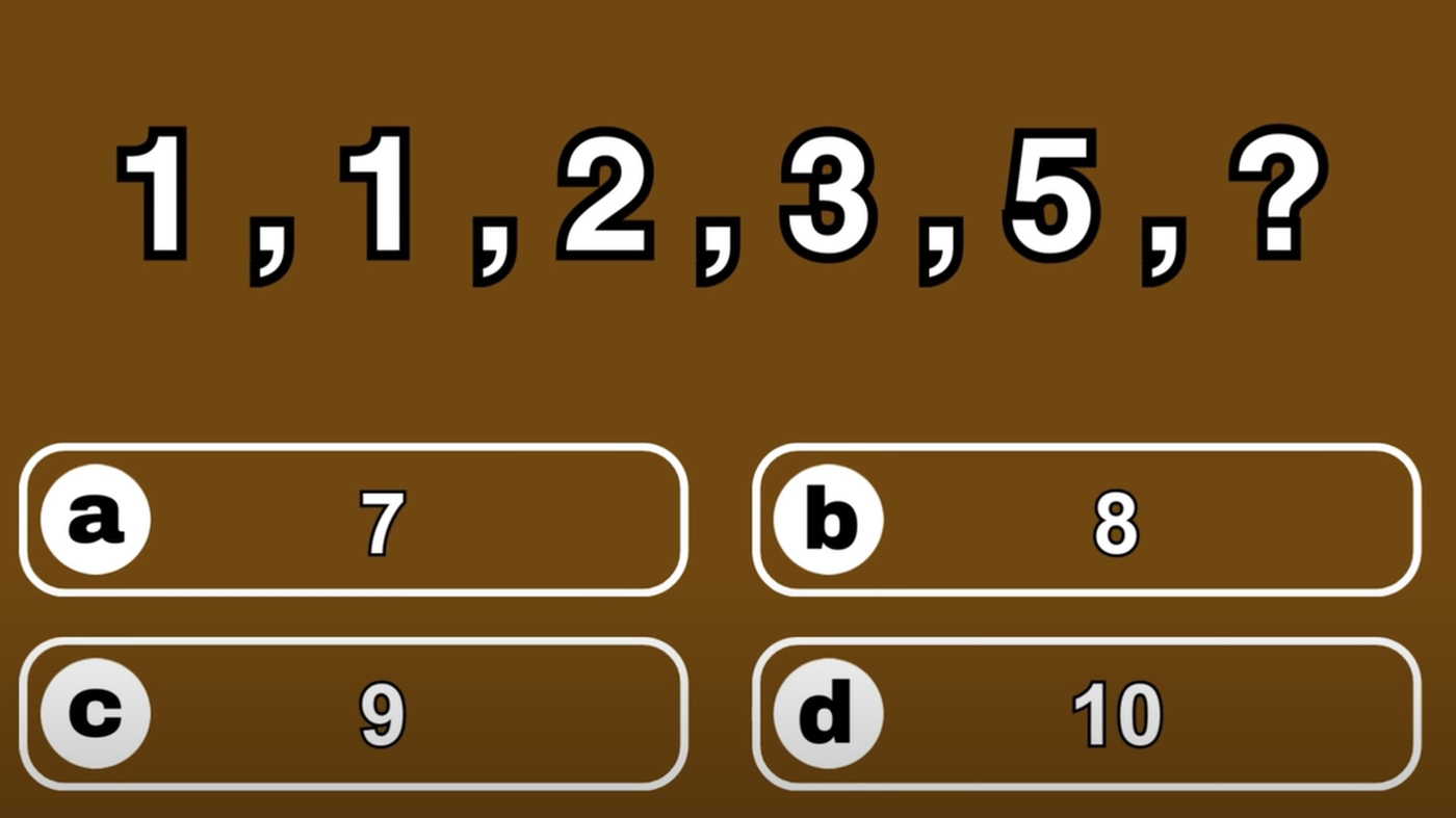 TEST IQ | 1, 1, 2, 3, 5. Ce număr urmează?