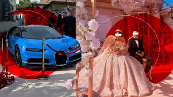 Cine sunt mirii din Timișoara care au primit cadou de nuntă un Bugatti Chiron. Imagini de la petrecerea faraonică