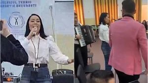 Marian Mexicanu, show într-un colegiu din București! Acordeonistul și soția lui le-au cântat elevilor: ”S-au băgat ore de manele la școală? Doar în România vedeți așa ceva”