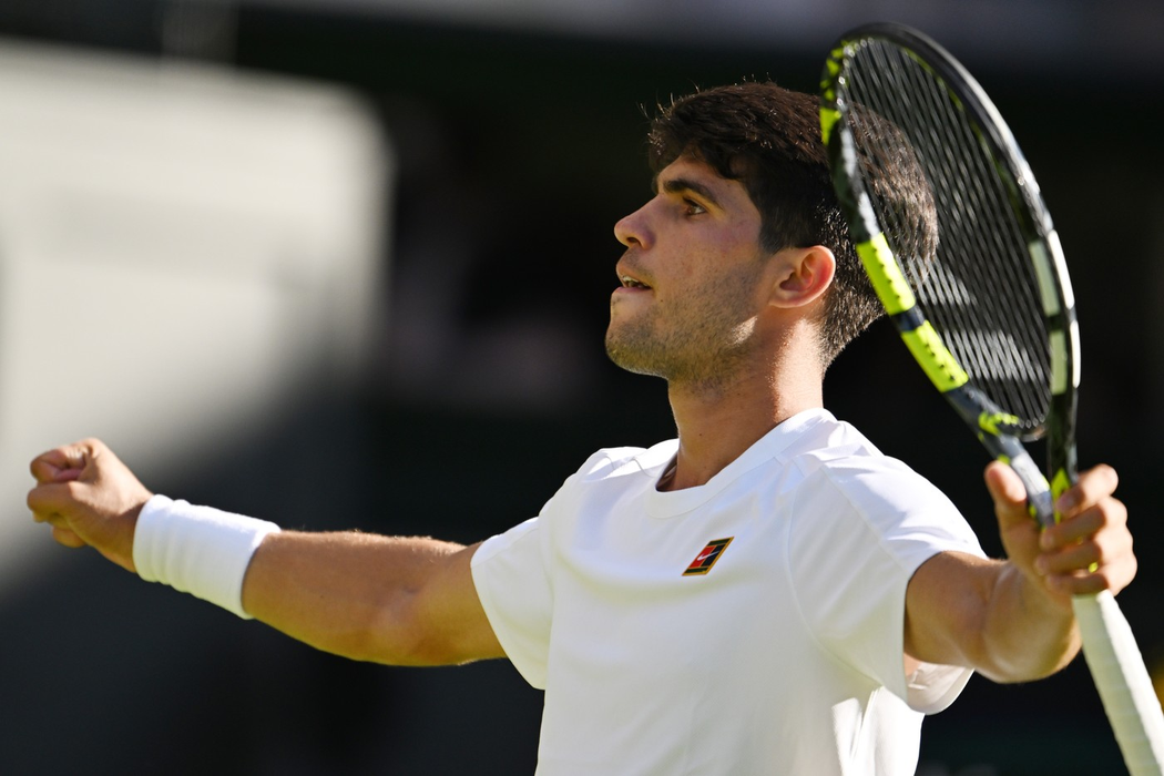 Carlos Alcaraz în timpul Wimbledon. Foto: Profimedia