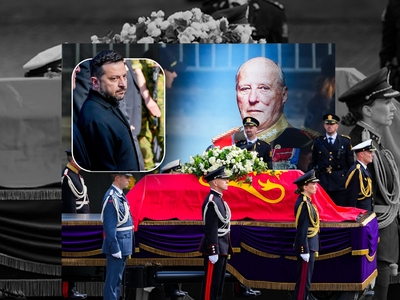 Cum s-a îmbrăcat Volodimir Zelenski la înmormântarea regelui Harald al V-lea al Norvegiei. Apariție rară a liderului din Ucraina