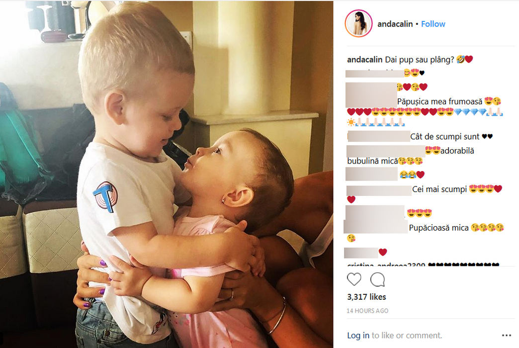 Fetița Andei Călin și a lui Liviu Vârciu face furori pe rețelele de socializare: “Dai pup sau plâng?“