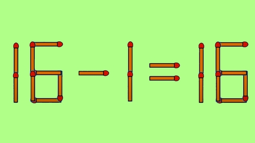 Test IQ exclusiv pentru genii | Corectați 16 - 1 = 16, mutând un singur chibrit
