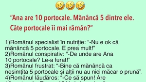 BANC | Problemă de matematică: "Ana are 10 portocale. Mănâncă 5 dintre ele. Câte îi mai rămân?"