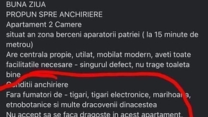 Cum a încercat un proprietar din București să își închirieze apartamentul: "Nu accept să se facă dragoste, deoarcece soțul meu.."