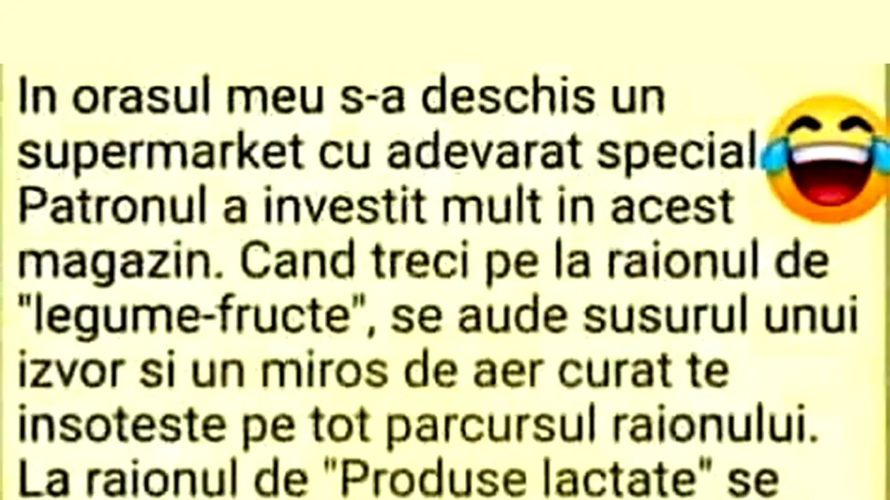 Bancul sfârșitului de săptămână | Noul supermarket din oraș