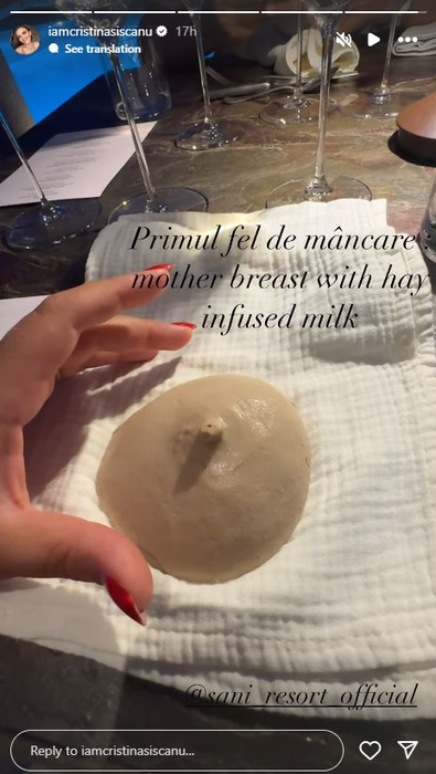 Cristina Șișcanu a avut parte de o nouă experiență culinară / sursă: Instagram