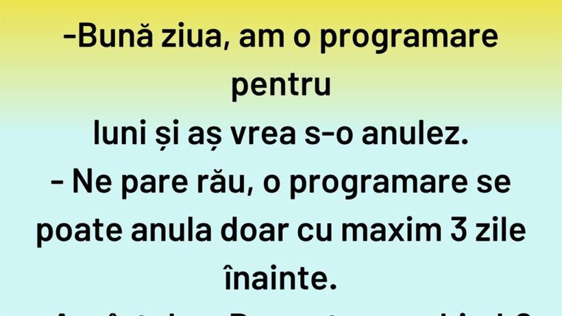 BANCUL ZILEI | Cum se anulează o programare în 2025