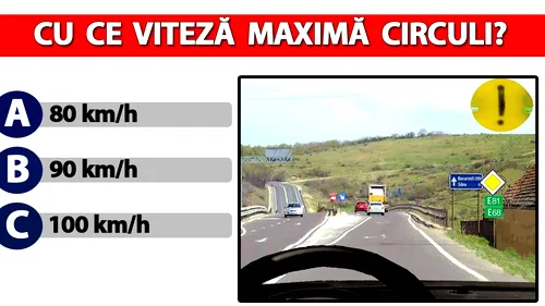 TEST AUTO | Cu ce viteză maximă va circula conducătorul autoturismului din imagine?