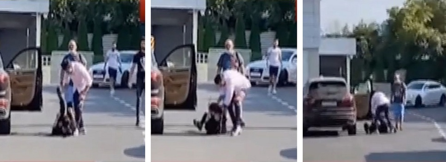 Brigitte nu s-a putut apăra de loviturile lui Florin Pastramă, care s-a năpustit asupra ei când aceasta era căzută © România TV