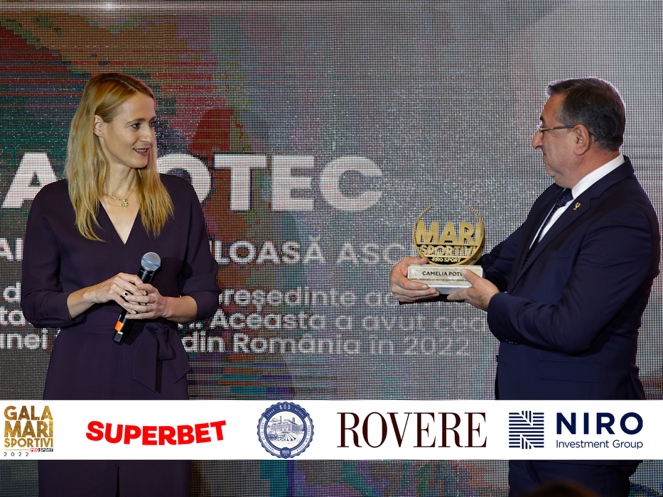 Camelia Potec a fost premiată în cadrul galei ProSport pentru cea mai spectaculoasă ascensiune a unei federații din România.