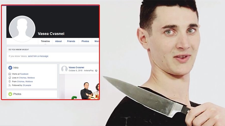 L-am găsit! Ce apare pe pagina de Facebook a lui Vasile Cvasnei, concurentul de la Chefi la Cuțite care a mărturisit că jupuia și dădea foc la pisici, imagini difuzate de Antena 1 în prime-time