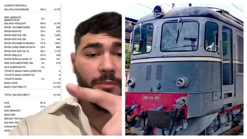 Ce salariu are Doru ca mecanic de locomotivă CFR? Tânărul și-a publicat fluturașul: „Se poate și în România”