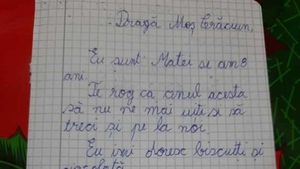 Scrisoare emoționantă! Ce i-a scris un băiețel de opt ani lui Moș Crăciun.  „Te rog ca anul acesta să nu ne mai uiţi şi să treci şi pe la noi”
