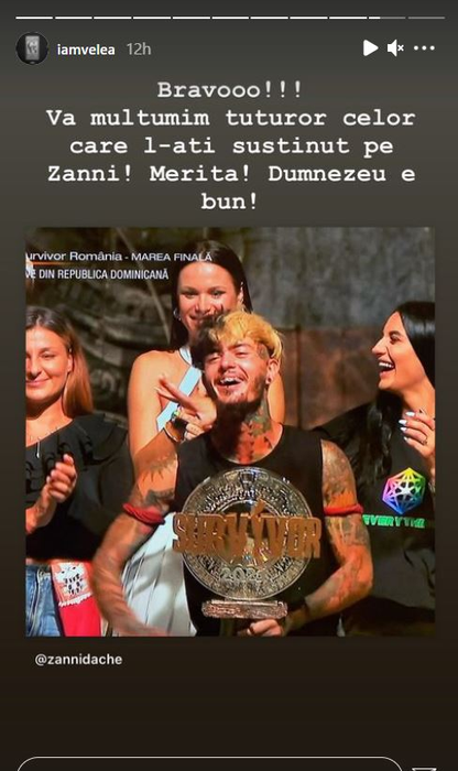 Alex Velea, primele declarații după ce Zanni a câștigat Survivor România: “E începutul unei cariere de succes. Dumnezeu a fost lângă el”