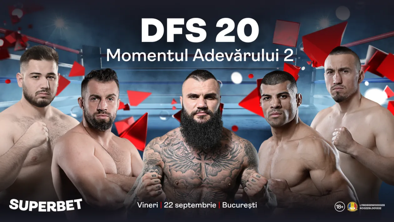 (P) Momentul Adevărului 2. Oferta de pariuri pentru DFS 20, cea mai tare gală de kickboxing a anului