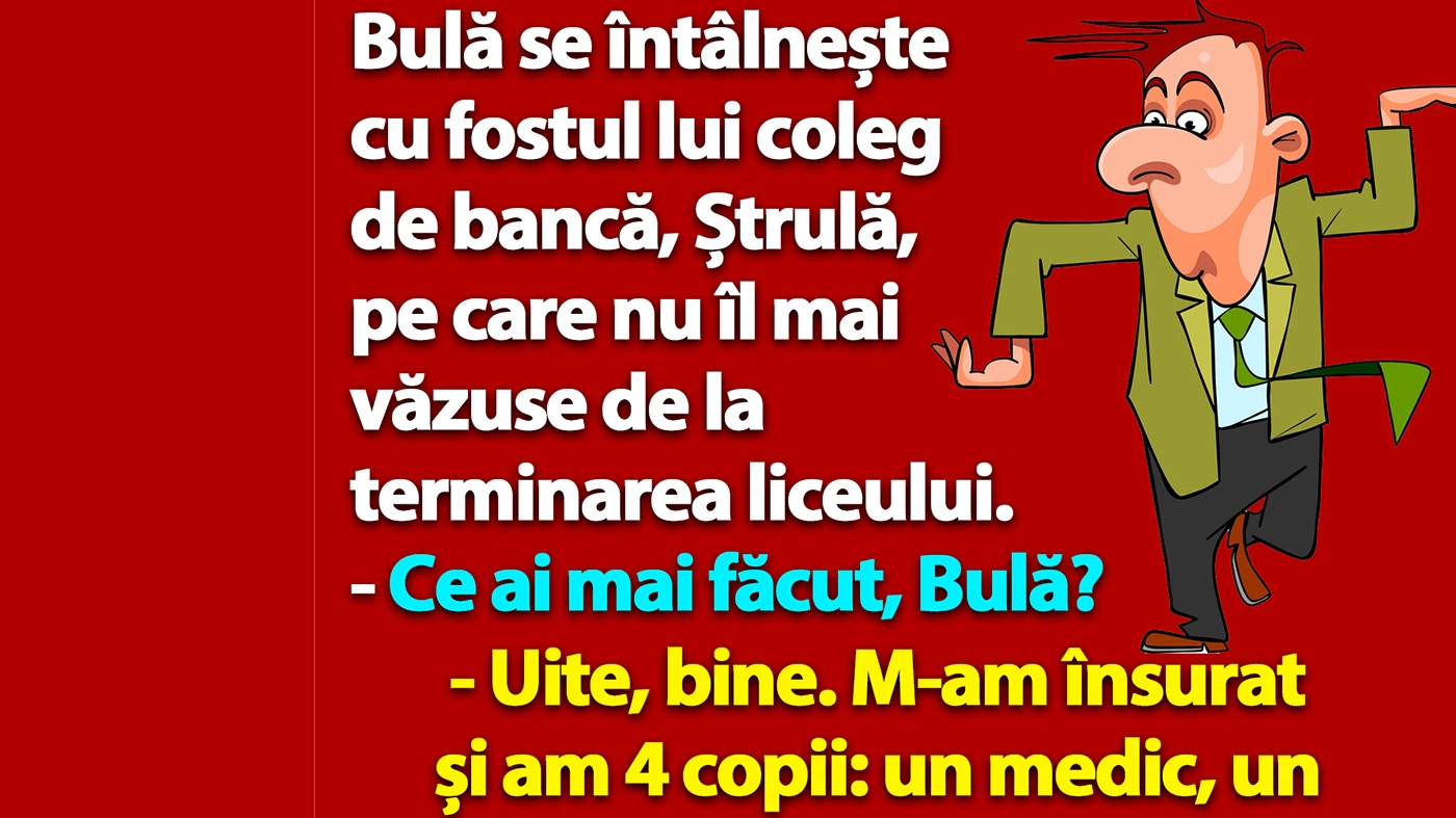 BANC | Bulă are 4 copii: un medic, un profesor, un arhitect și un hoț de buzunare