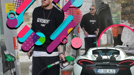 Filmări senzaționale cu ”Goe” din Liga I. A coborât în papuci la benzinărie ca să facă plinul McLaren-ului de 170.000 €!