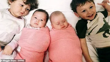O adolescentă a născut două seturi de gemeni în doar 21 de luni. Tânăra a rămas însărcinată la 17 ani, deși lua pastile contraceptive