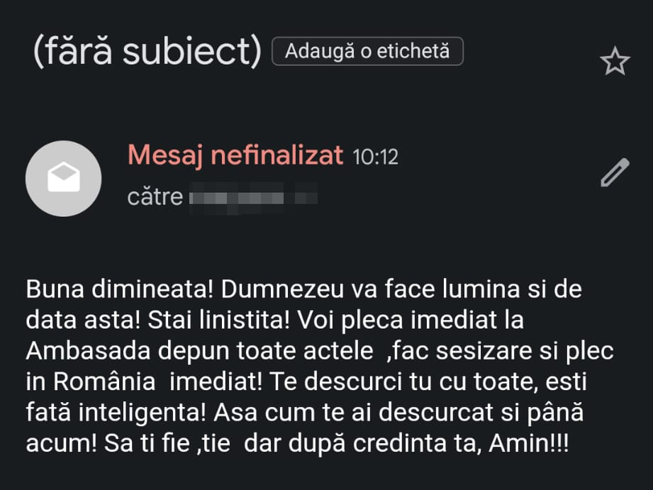Denisia Paliță o anunță că va pleca din Filipine, dar situația nu va rămâne așa
