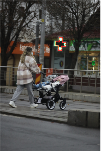 Alina Laufer a ieșit la plimbare cu gemenii de nouă luni