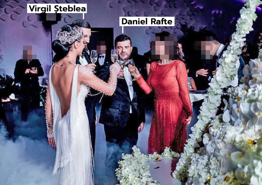 Daniel Rafte, alături de finii lui, la petrecerea de după nuntă